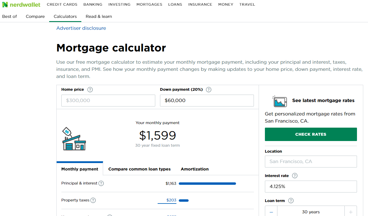 The NerdWallet Mortgage Calculator