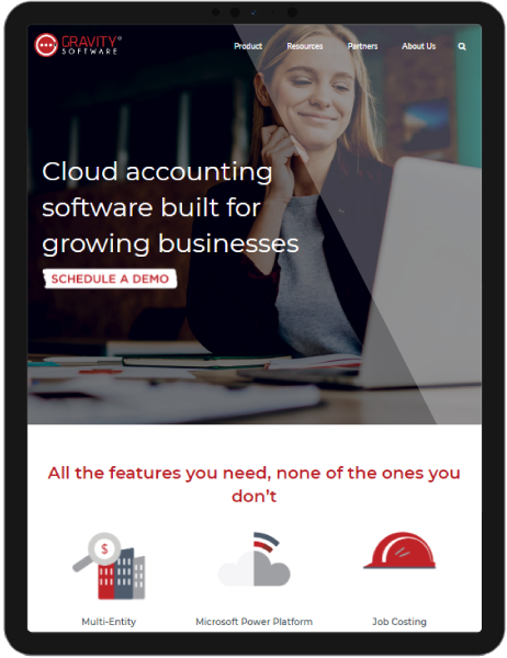 example client website on tablet