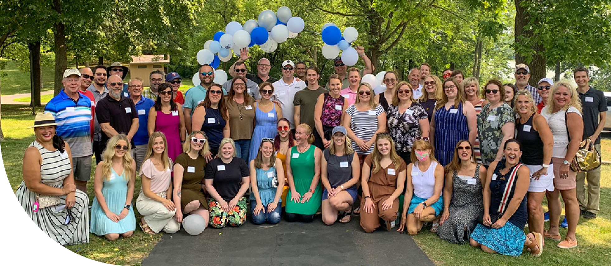 a group of happy brandpoint employees together