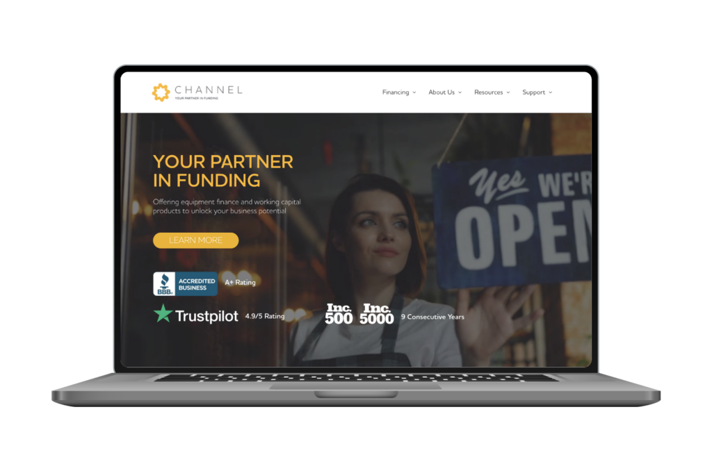 web design on a laptop screen