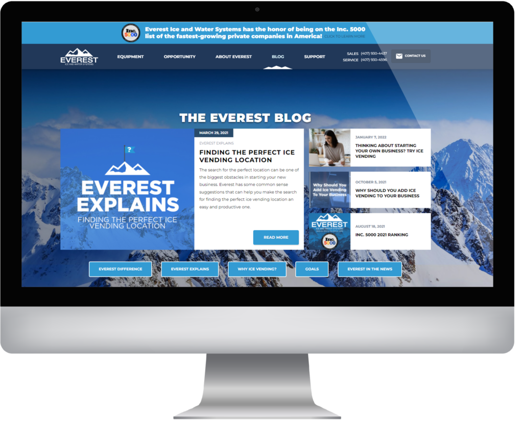 everest blog example on screen