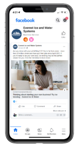 social media content on a phone