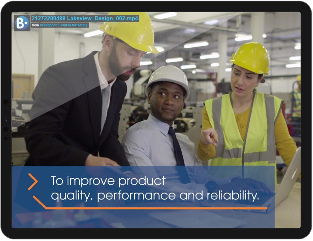 example of manufacturing marketing on a screen