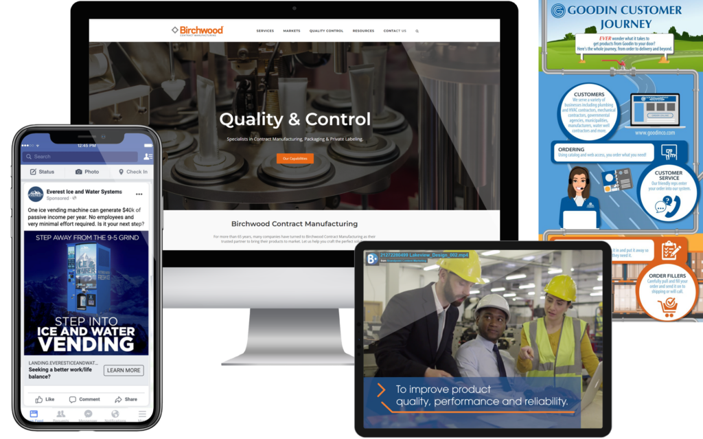 manufacturing marketing on screens
