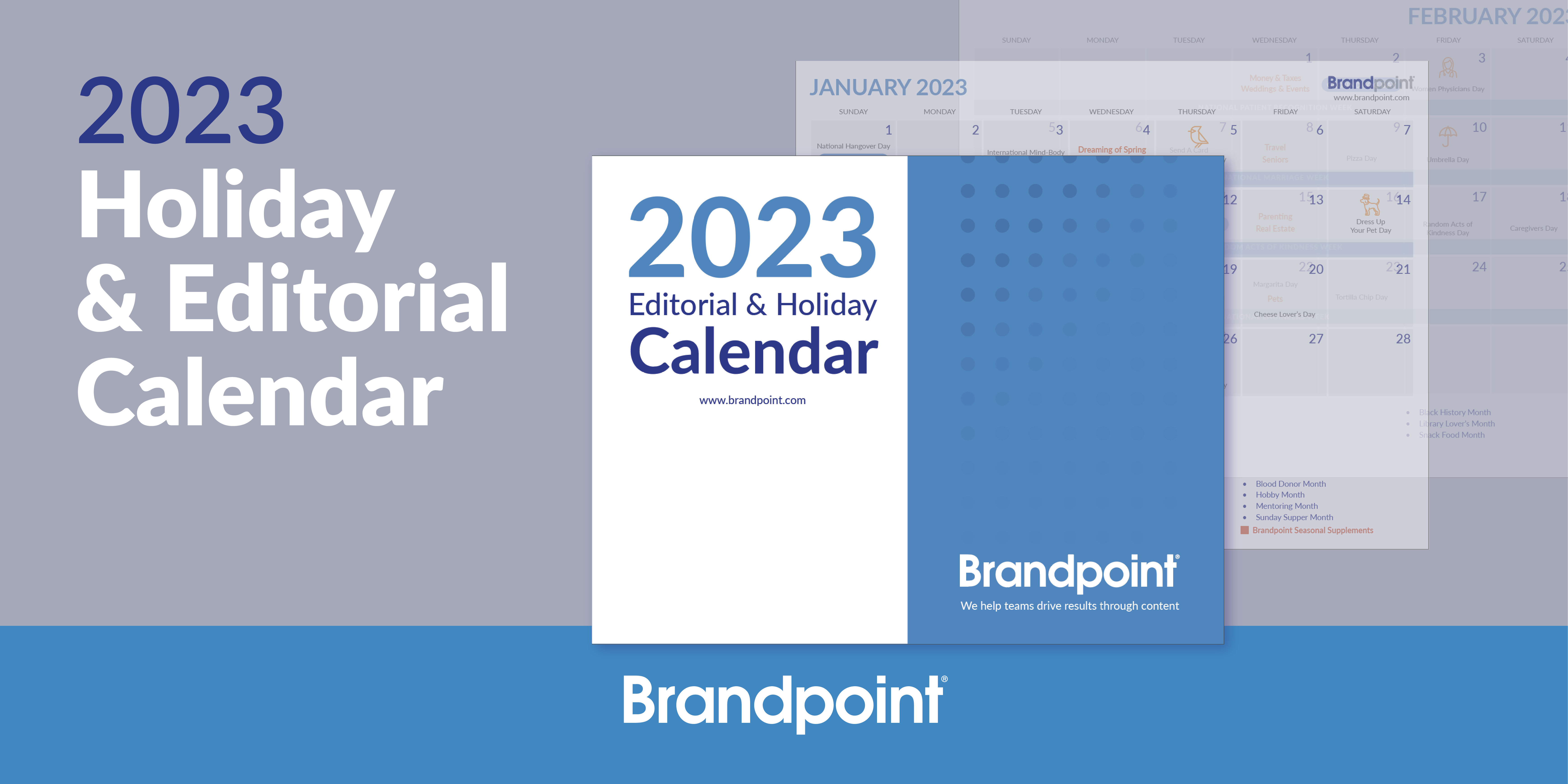 2023 Editorial and holiday calendar