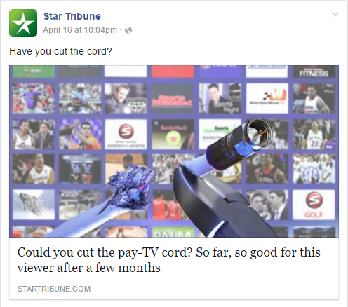 Bad Facebook post from the Star Tribune